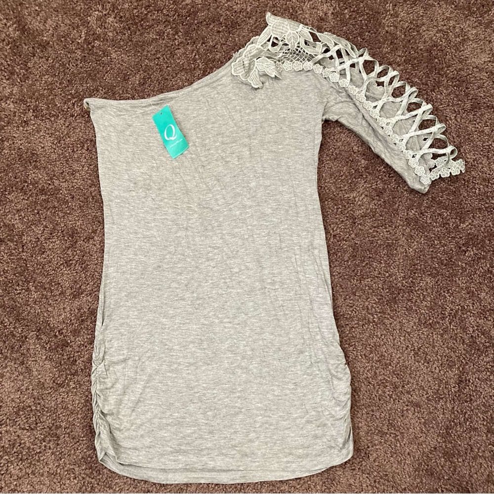 Shelly Y2K Single Sleeve Top Size M Gray